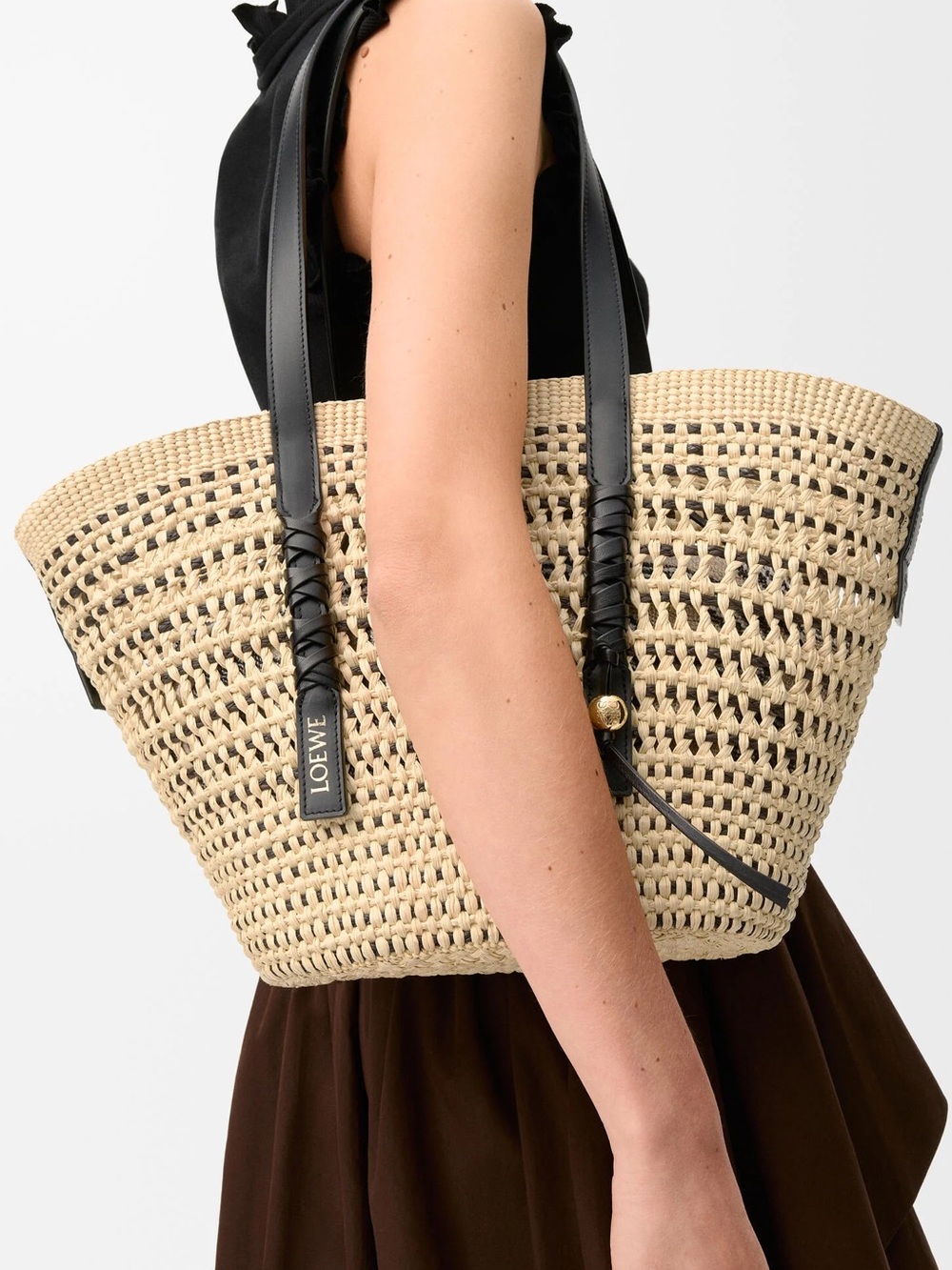NWT Loewe Medium Raffia Braided Basket Tote - Picture 3 of 4